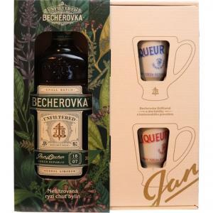 Becherovka Nefiltrovaná 0,5l 38% +2kalíšky